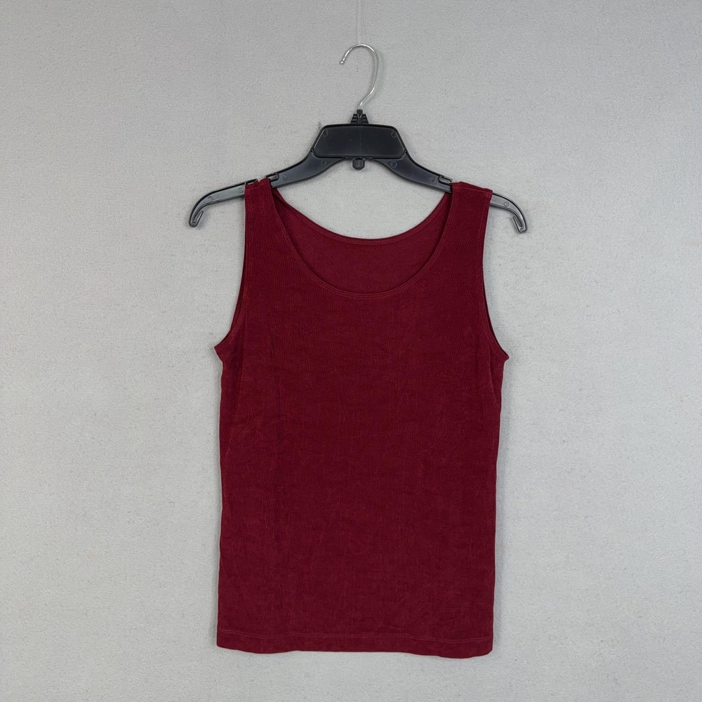 Chicos Sweater Twin Set Womens 0 Red Ruffle Cardigan Tank Travelers Knit Stretch - Picture 2 of 13